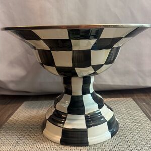MacKenzie-Childs Courtly Check Enamel Compote